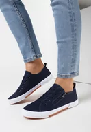 Trampki damskie - Granatowe Tenisówki Poreinilla - miniaturka - grafika 1