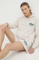 Bluzy damskie - Fila bluza Lima damska kolor beżowy z kapturem z aplikacją FAW0737 - miniaturka - grafika 1