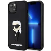 Etui i futerały do telefonów - Karl Lagerfeld KLHCP14M3DRKINK iPhone 14 Plus 6.7" czarny/black hardcase Rubber Ikonik 3D - miniaturka - grafika 1