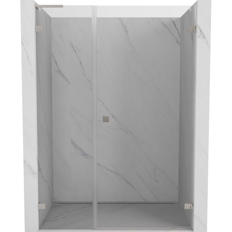Mexen Lunar-B L drzwi prysznicowe uchylne prawe 150 cm, transparent, nikiel szczotkowany - 832SL-150-050-97-00-P