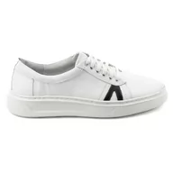 Półbuty męskie - Buty męskie skórzane casual 910/2 białe - KOMODO - miniaturka - grafika 1