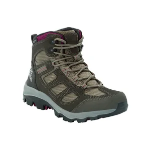 Buty damskie górskie Jack Wolfskin VOJO 3 TEXAPORE MID W khaki / burgundy - 37 - Buty trekkingowe damskie - miniaturka - grafika 1
