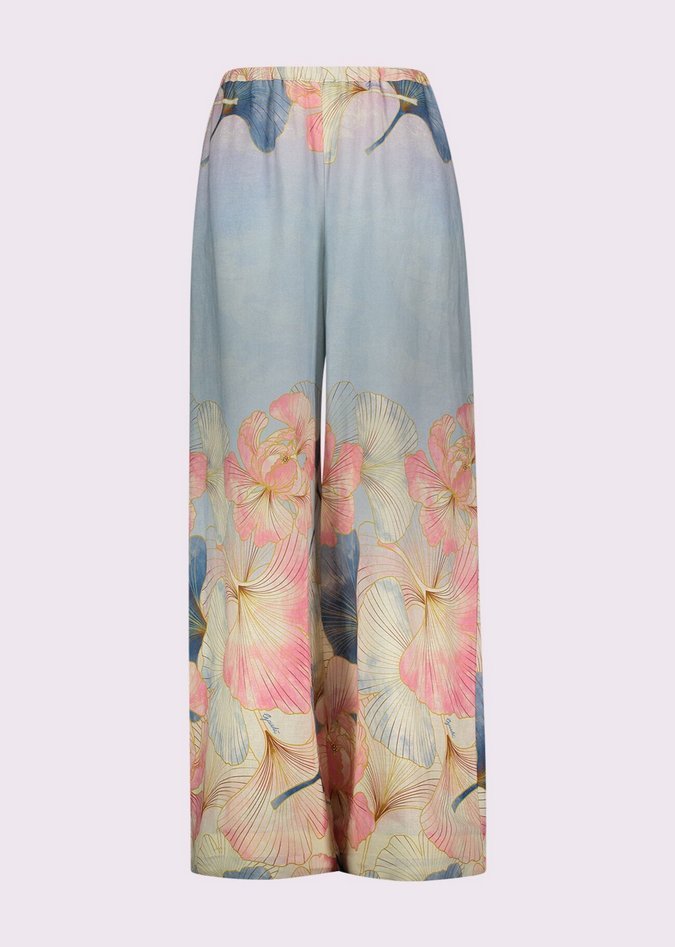 Spodnie unisex gaudi pantalone in lino con stampa altro