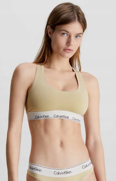 Calvin Klein Biustonosz Miękki Beżowy Logo M 2a2d6_a* M 2_2 Tia
