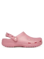 Klapki i japonki damskie - Crocs Klapki Classic Frosted Clog 210928 Różowy - miniaturka - grafika 1