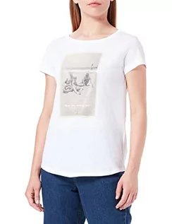 Koszulki i topy damskie - Sisley T-shirt damski, White 921, L - grafika 1
