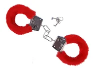 Gadżety na imprezę - PartyDeco Kajdanki party futerko czerwone KJD-007 - miniaturka - grafika 1