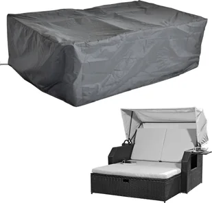 Mucola pokrowiec ochronny na meble ogrodowe plandeka zestaw kanapa sofa stół odporny na warunki atmosferyczne czarny - krzesło plażowe 144x146x90 - Pokrowce na meble ogrodowe - miniaturka - grafika 1