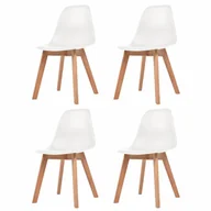 Krzesła - vidaXL Krzesła do jadalni, 4 sztuki, białe - miniaturka - grafika 1