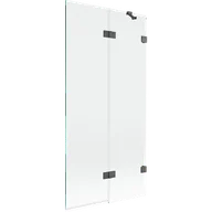 Parawany nawannowe - Mexen Lunar parawan nawannowy 2-skrzydłowy prawy 90 x 150 cm, transparent, gun gray szczotkowany - 897-090-100-66-00-P - miniaturka - grafika 1