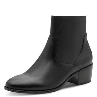 Tamaris Damen Boot Heel 1-25329-45, damskie botki, czarna skóra, 36 EU, Czarna skóra, 36 EU - Botki damskie - miniaturka - grafika 1