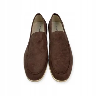 Mokasyny męskie zamszowe Old Money 44 - Mokasyny męskie - miniaturka - grafika 1