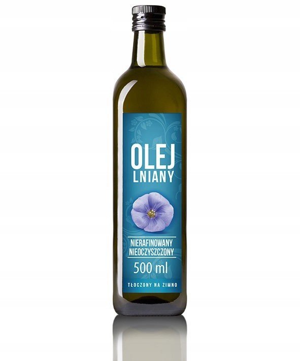 [1110801] Olej lniany tłoczony na zimno 500 ml