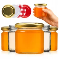 Pojemniki kuchenne - 50 SZTUK słoiki słoiczki z wieczkami na miód dżem PRZYPRAWY PRZETWORY 212ml - miniaturka - grafika 1