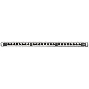 Lanberg Patch panel 24port 0.5U CAT.6 Ekranowany Czarny PPS6-0024-B - Akcesoria do szaf serwerowych - miniaturka - grafika 1