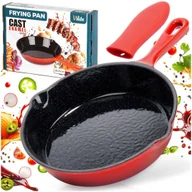 Patelnie - PATELNIA ŻELIWNA EMALIOWANA 30cm Z SILIKONOWĄ NAKŁADKĄ 199156 - miniaturka - grafika 1