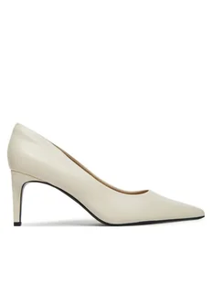 Calvin Klein Szpilki Pump 70 Pointy Hw Bar Lth HW0HW02561 Écru - Czółenka - miniaturka - grafika 1