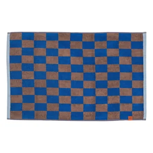 Niebiesko-brązowy dywanik łazienkowy z bio bawełny 50x80 cm Retro – Mette Ditmer Denmark - Dywaniki łazienkowe - miniaturka - grafika 1