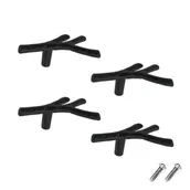 Zawiasy, okucia i inne akcesoria - 4 szt. zabytkowych gałek do szuflad szafkowych ze stopu cynku, uchwyty do szuflad w stylu wiejskim (pojedynczy otwór, czarne) - miniaturka - grafika 1