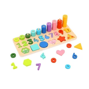 Tooky Toy Lumarko Układanka Nauka Liczenia Kształtów Kolorów Montessori 71 El. TH132 Lek - Układanki dla dzieci - miniaturka - grafika 1