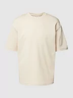 Koszulki męskie - T-shirt z prążkowanym, okrągłym dekoltem model ‘OSCAR’ - miniaturka - grafika 1
