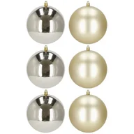 Bombki - Bombki choinkowe 6 szt. zawieszki na choinkę ozdoby świąteczne 10 cm szampańskie - miniaturka - grafika 1