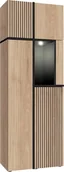 Witryny - ASM Meble Witryna wysoka CROSS LED hickory jackson/czarna ASM Meble - miniaturka - grafika 1