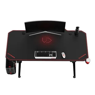 ULTRADESK Biurko dla gracza LEVEL RED, 140x66cm, 72-124cm, elektrycznie regulowana wysokość - Biurka gamingowe - miniaturka - grafika 3