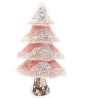 Ozdoby bożonarodzeniowe - Choinka Sztuczna Z Futerkiem Brokatem Kryształowa Glamour Różowa 30 Cm - miniaturka - grafika 1