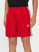 Kąpielówki męskie - adidas Szorty kąpielowe Originals Adicolor 3-Stripes Swim Shorts H44768 Czerwony - miniaturka - grafika 1