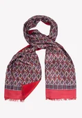 Apaszki i szaliki męskie - Ekskluzywny szal męski jedwabny czerwony z motywem geometrycznym 30x180 cm - miniaturka - grafika 1