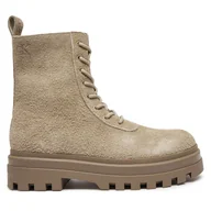 Botki męskie - Trapery Calvin Klein Jeans Lugged Lace Zip Boot Oxf Hr Su YM0YM01068 Beżowy - miniaturka - grafika 1