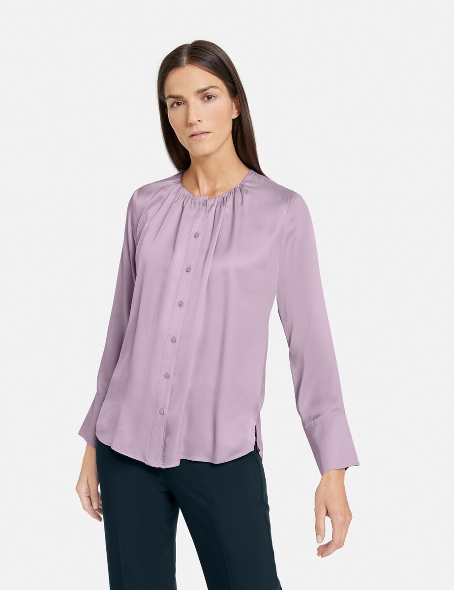 GERRY WEBER ELEGANCKA KOSZULA DAMSKA FIOLETOWA Z DEKOLTEM STÓJKA 40 7CA
