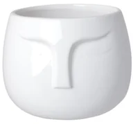 Donice - 211423 doniczka ceramiczna twarz biała 15x15x13 cm - miniaturka - grafika 1