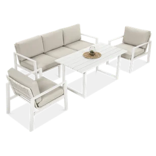 Meble wypoczynkowe do ogrodu LOTUS Dining White - FURRORE - Meble ogrodowe - miniaturka - grafika 1
