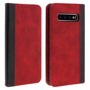 Etui i futerały do telefonów - Samsung Galaxy S10 Plus Folio Case Storage Card Podstawka wideo w kolorze czerwonym - miniaturka - grafika 1
