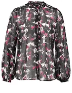 Bluzki damskie - Taifun Damska bluzka 260025-11237, czarna wzorzysta, 46 EU, Czarny wzór, 46 - miniaturka - grafika 1