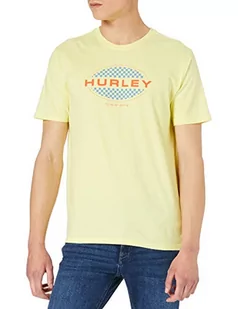 Hurley Męska koszula M Evd WSH owalna Checkers Ss żółty Lt Cytrron S CZ6038 - Koszule męskie - miniaturka - grafika 1