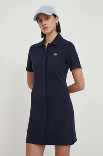 Lacoste sukienka kolor granatowy mini prosta - Sukienki - miniaturka - grafika 1