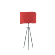 Lampy stojące - Czerwona lampka nocna na srebrnej podstawie SOVETO - miniaturka - grafika 1