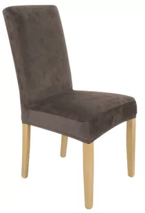 Pokrowiec na krzesło welur kakaowy brąz elastyczny [21wk] - Pokrowce na meble - miniaturka - grafika 1