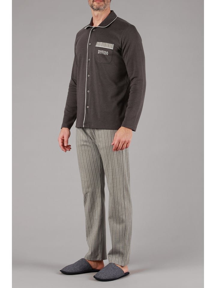 maryplaid Piżama w kolorze brązowym