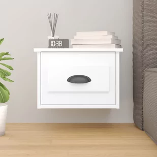 vidaXL Wisząca szafka nocna, biała, 41,5x36x28 cm - Szafki nocne - miniaturka - grafika 1