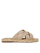 Espadryle damskie - Tommy Hilfiger Espadryle Chambray Espadrille Mule FW0FW08501 Beżowy - miniaturka - grafika 1