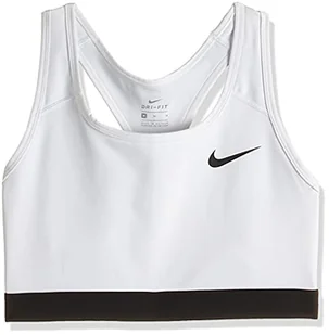 Nike Kobiety Swoosh Band Bra Non Pad BV3900 Biustonosz Sportowy, Biały/Czarny, XXL - Biustonosze - miniaturka - grafika 1