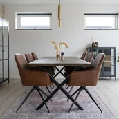 Krzesła - House Nordic Obrotowe krzesło stołowe Ava, brązowe - miniaturka - grafika 1