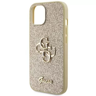 Oryginalne Etui GUESS Hardcase GUHCP15MHG4SGD do iPhone 15 PLUS (Fixed Glitter Big 4G / złoty) - Etui i futerały do telefonów - miniaturka - grafika 3