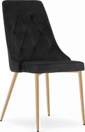 Krzesła - Leobert Krzesło IMOLA - czarny aksamit / nogi kolor drewna x 1 - miniaturka - grafika 1