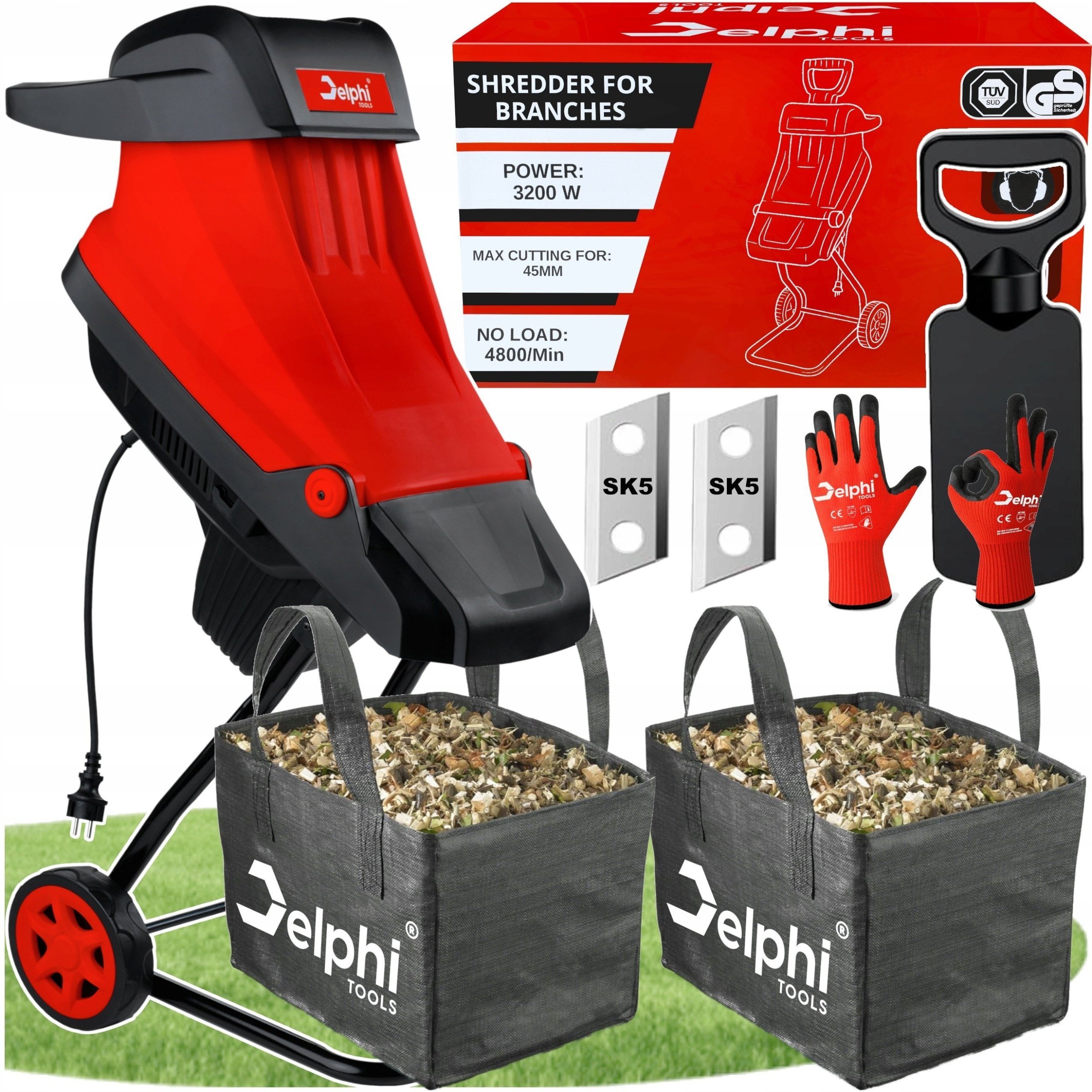 Delphi Tools ROZDRABNIACZ DO GAŁĘZI 45mm 3200W