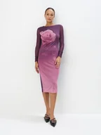 Sukienki - Mohito - Sukienka midi z dzianiny mesh - pastelowy różowy - miniaturka - grafika 1